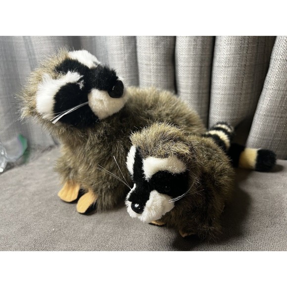 Raccoon Plush Mama Baby Smithsonians Backyard Soundprints Stuffed Animal Toy Lot - Picture 1 of 16